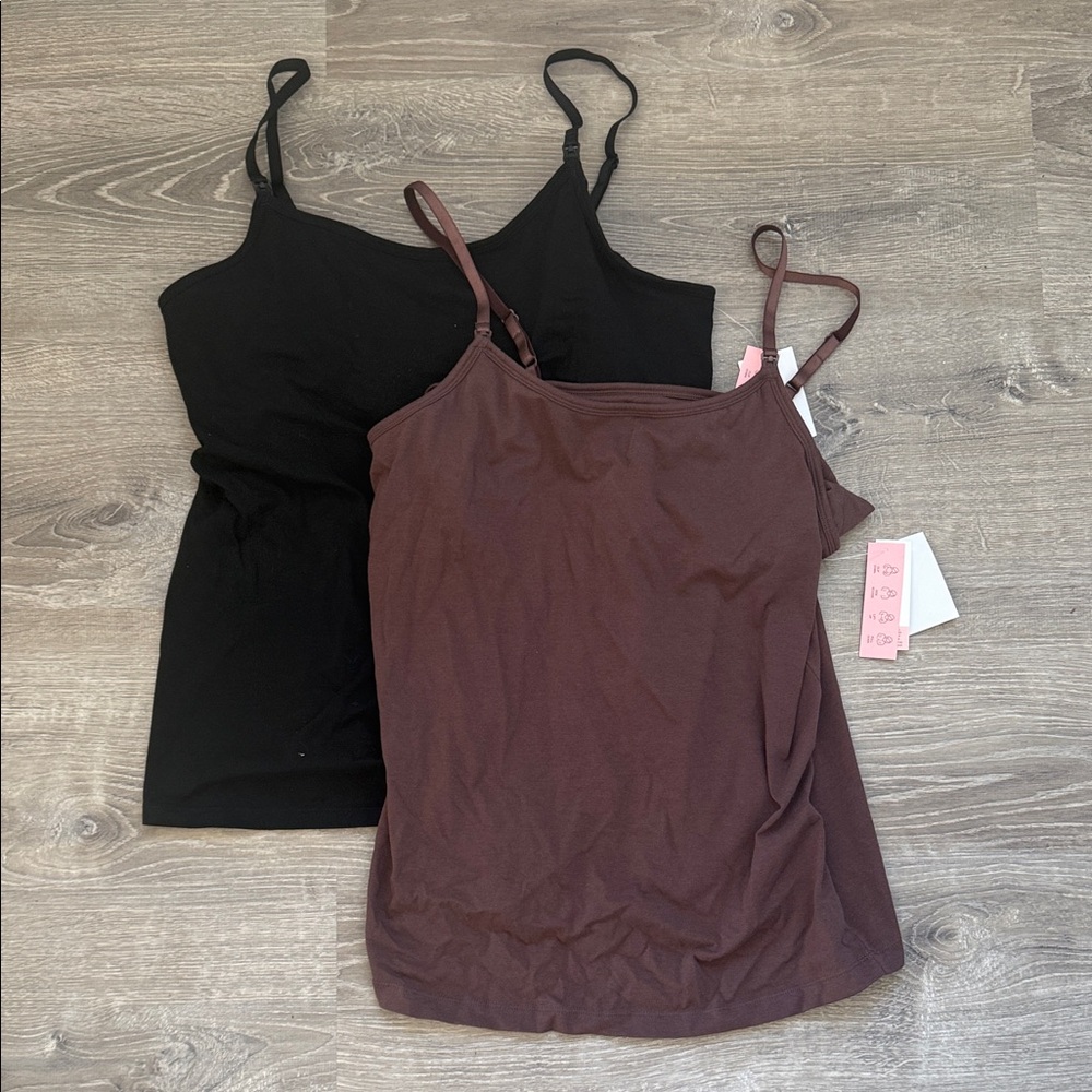 Motherhood Black & Brown Maternity Camisole Set